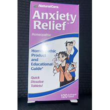 Naturalcare Anxiety Relief 120 Sublingual Tablets Homeopathic Exp:03/09/25