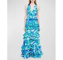 Paolita Blue Lagoon Delphine Maxi Dress, Women's, M, Casual & Work Dresses Maxi Dresses