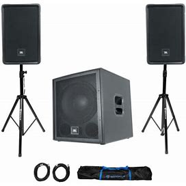 (2) Jbl Irx108bt 8" 1000W Powered Pa Speakers W/ Bluetooth+15" Powered