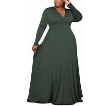 Homecoming Dresses Plus Size Casual Dress Neck Loose Long Dress Solid Color Long Sleee Floor Length Dress Plus Size Mini Dress Midi Dress For Women We