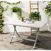 SAFAVIEH Outdoor Living Dilettie Grey Rectangle Folding Dining Table - 55.1" X 31.5" X 28.3"