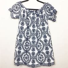 Entro Dresses | Entro Navy Embroidered Scallop The Hamptons Dress | Color: Blue/White | Size: S