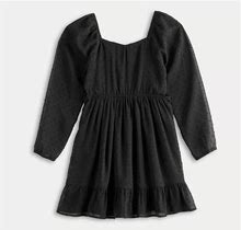 Girls Eyeshadow Long Sleeve Cutout Dress, Girl's, Size: Large, Black