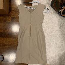 Calvin Klein Dresses | Calvin Klein Nude Dress With Gold Hardware Size P. Fits Small. | Color: Tan | Size: S