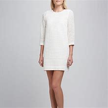Kate Spade Dresses | Kate Spade Ashby Jewel-Neck Embroidered Dot Dress | Color: White | Size: 6