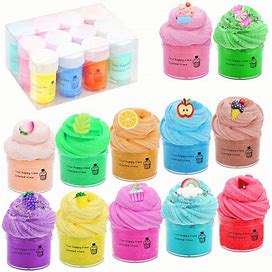12Pcs Butter/Cloud Slime Toys, Colorful Clay Slime Kit For Girls And Boys, Soft & Non-Stick Toy For Kids,Colorful,All-New,By Temu