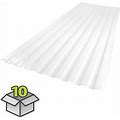 Suntuf 26 in. X 6 ft. White Opal Polycarbonate Roof Panel, 10Pk 400989