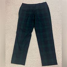 Nwt Ann Taylor Loft Petites Cropped Plaid Navy And Green Pants Size 4 | Color: Blue/Green | Size: 4
