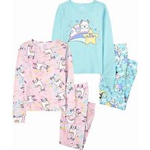 The Children's Place Girls' Single Long Sleeve Top And Pants Snug Fit 100% Cotton 2 Piece Pajama Sets