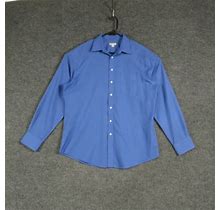 Merona Shirt Mens Large Blue Long Sleeve Button Up Collared Dress