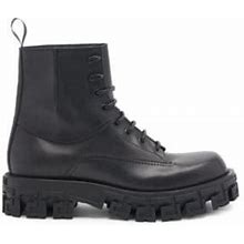 Versace Men's Calf Leather Combat Boots - Black - Size 11
