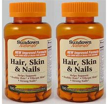 Sundown Naturals Hair Skin & Nails Biotin Caplets Gluten Free 120 Ct Pack Of 2