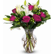 BENCHMARK BOUQUETS - Pink Elegance (Glass Vase Included), Next-Day Delivery, Gift Mothers Day Fresh Flowers
