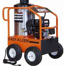 Easy Kleen Commercial Hot Water Gasoline Oil Fired 2700 PSI 3-Gallons Hot Water Gas Pressure Washer Stainless Steel In Orange | EZO2703G