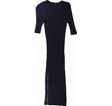 Joseph Womens Ribbed Knit Midi Dress, Blue, XX-Small
