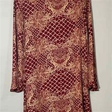 Umgee Shift Dress Red Bell Sleeves Sz Med