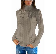 Lastesso Women Knitted Solid Color Jumper Top Crew Neck Fitted Tunic Sweater Elegant Fall Fashion Clothing