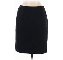 Lauren By Ralph Lauren Wool Skirt: Black Solid Bottoms - Women's Size 8 Petite