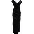 Quiz Women's Velvet Bardot Ruched Maxi Dress - Black