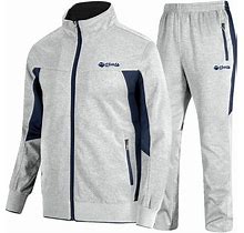 TBMPOY Men's Tracksuits Sweatsuits For Men Sweat Track Suits 2 Piece Casual Athletic Jogging Warm Up Full Zip Sets
