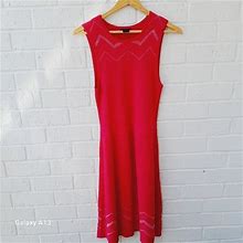 Ann Taylor Dresses | Ann Taylor Pink Fuchsia Jersey Knit Fitted A-Line Dress Sz: Xs | Color: Pink | Size: Xs