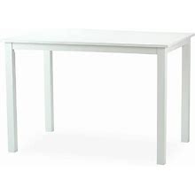 Dining Kitchen Rectangular Table Wooden Contemporary Design In White Finish