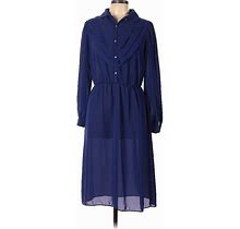 Elisabeth Casual Dress - Shirtdress: Blue Dresses - Women's Size 13