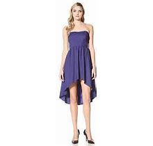 Luna By Josandra High Low Dress M $198 Smocked Purple Strapless