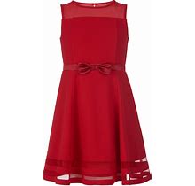 Calvin Klein Girls' Sleeveless Party Dress, Fit And Flare Silhouette, Round Neckline & Back Zip Closure