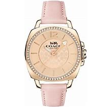 Coach 14503981 Boyfriend Carnation Gold Dial Pink Leather Women's 34mm Watch