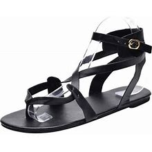 Black And Friday Deals 2023 Clearance Under $5 Jinmgg Sandals For Women Plus Clearance Summer Summer Women Ladies Sandals Cross Strap Flat Ankle Roman
