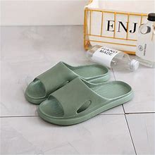 Women's Solid Color Slides, Lightweight Open Toe Slip On Shoes, Women's Casual Home Shoes,Green,Brand-New,Temu