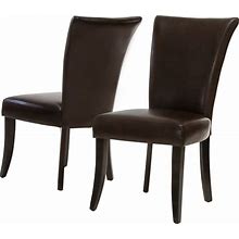 Monroe Brown Leather Dining Chairs (Set Of 2) ,