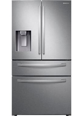 Samsung - OBX 22.6 Cu. Ft. 4-Door French Door Counter Depth Refrigerator With Flexzone Drawer - Stainless Steel