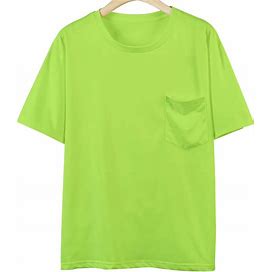 Plus Size Solid T-Shirt, Blouses For Men, Casual Fashion Tees For Summer,Fluorescent Green,Good Reviews,Temu