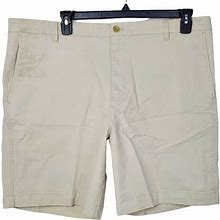 Chaps 42 X 9 Stretch FF Comfort Waistband Khaki Chino Shorts - New Men | Color: Brown | Size: 42 in.