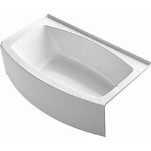 KOHLER Expanse 30-In X 60-In White Acrylic Alcove Soaking Bathtub (Right Drain) | 1118-RA-0
