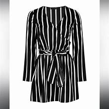 Black Wrap Mini Dress | Color: Black/White | Size: 0
