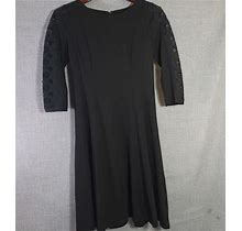 Talbots Womens Dress Size 6 Lace Detail Midi Black Capsule