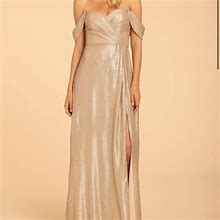Hayley Paige Occasions Dresses | Nwt Hayley Paige Liquid Metallic Bridesmaid Dress | Color: Gold | Size: 18