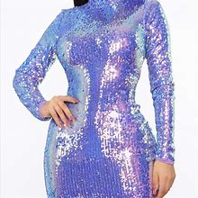 Fashion Nova Dresses | Fashion Nova "Disco Doll Sequin Mini Dress" | Color: Purple | Size: M