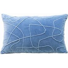 Linden Street Solid Velvet Embroidered Decorative Pillow, 14"X24"