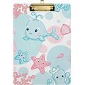 Hyjoy 12x9in Cute Dolphin Clipboard Acrylic Fashion Letter A4 Size Clipboards With Gold Metal Clip For Nurses, Students, Women, Man And Kids