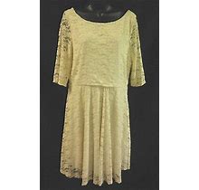 Wishes Wishes Wishes Dress Size Xl Beige Floral Lace Lined Nylon Blend