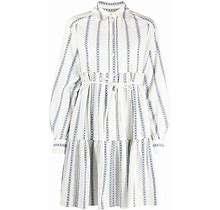 Woolrich - Tie-Waist Long-Sleeve Minidress - Women - Cotton - S - White