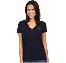 Lacoste Women's Short-Sleeve Cotton Jersey V-Neck T-Shirt