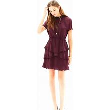 Madewell Dresses | Madewell Radiant Ruffle Tiered Dress - 0 Euc | Color: Black/Purple | Size: 0