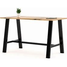 KFI Urban Loft Wood Table With Steel Frame, 72"Lx36"Wx41"H, Natural