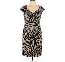 Kay Unger Casual Dress: Brown Zebra Print Dresses - Women's Size 10