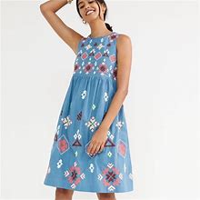 Anthropologie Dresses | Anthropologie Embroidered Mini Dress | Color: Blue | Size: Xs